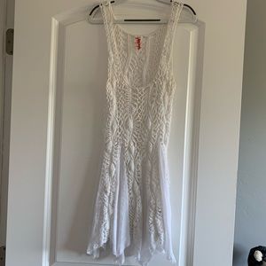 Free People White Crochet Tank